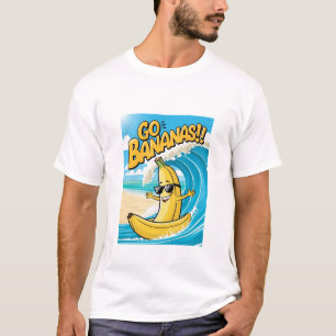 Camiseta Vai Bananas! Camisa-T de surfe com banana
