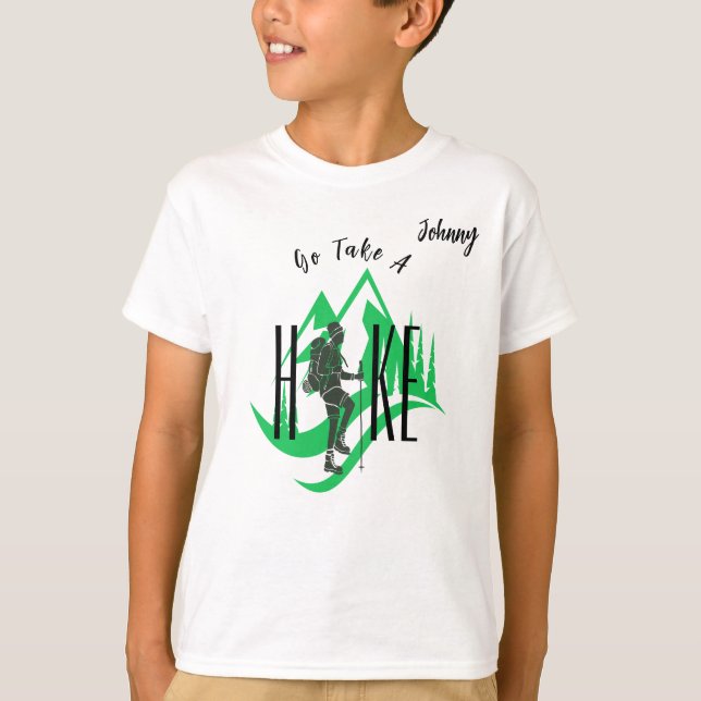 Camiseta "Vai caminhar", personalizável do rapaz (Frente)