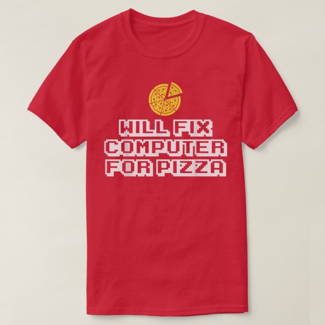 Camiseta Vai Consertar Computador Para Pizza Comida Italian (Frente do Design)