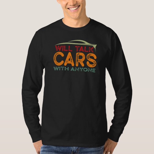 Camiseta Vai Falar de Carros Com Qualquer Pessoa Retro Carr (Frente)