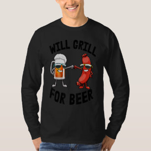 Camiseta Vai Grelhar Por Cerveja  Mulheres Cachorro Quente 