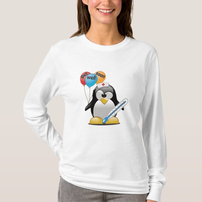 Camiseta Vai logo. Enfermeira de pinguins. (Frente)