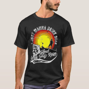 Camiseta Vai Pescar E Beber Cerveja Engraçado, Preguiçoso M