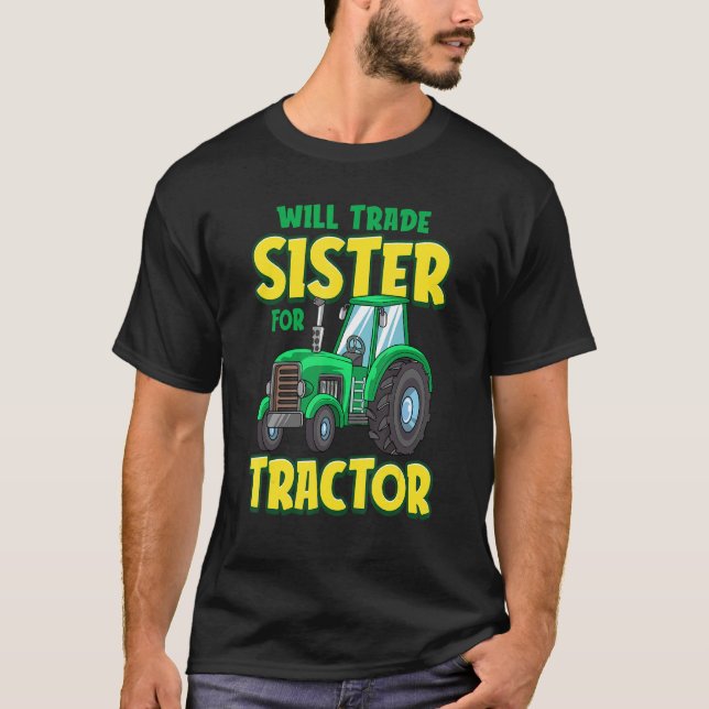 Camiseta Vai Trocar Irmã Por Trator Fazenda Toddler B (Frente)