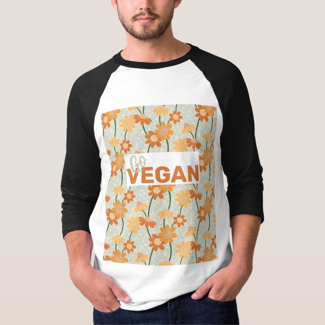 Camiseta Vai Vegan! Flores retrorreflectoras bonito mudas n (Frente)