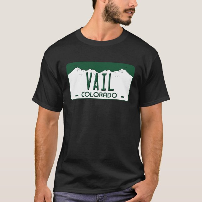 Camiseta Vail Colorado License Plate (Frente)