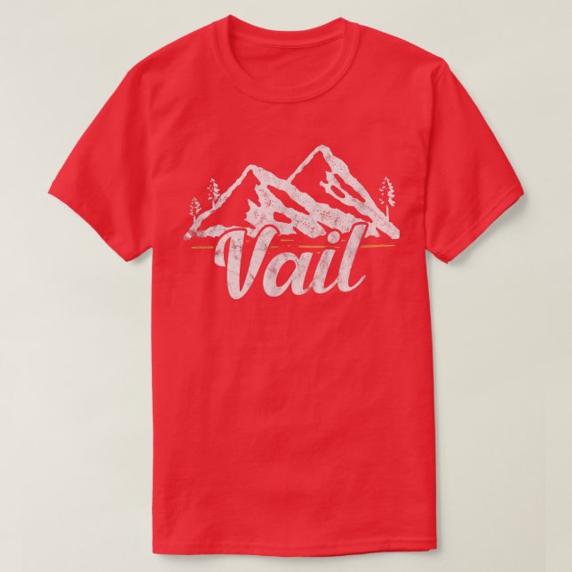 Camiseta Vail Colorado Mountain Ski Skining Dis (Frente do Design)