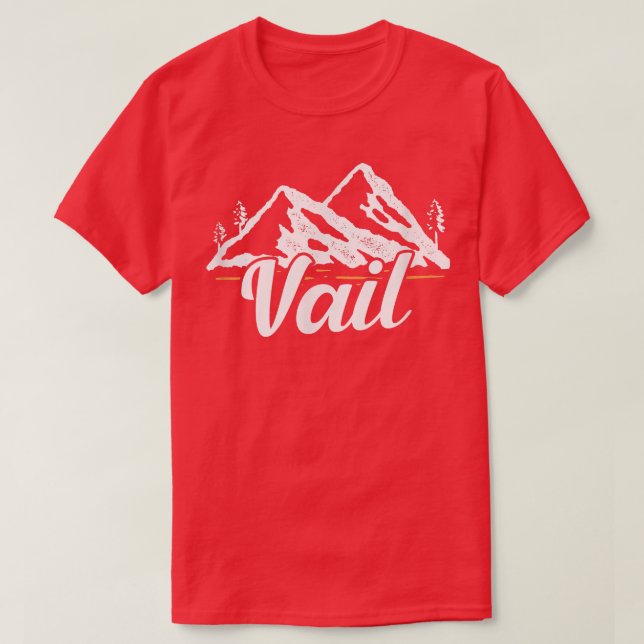 Camiseta Vail Colorado Mountain Ski Snowboard (Frente do Design)