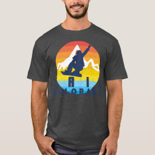 Camiseta Vail Colorado Snowboard Retro 70s Round Sun V