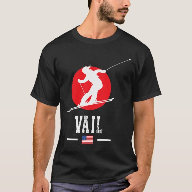 Camiseta Vail Usa Ski Resort Rocky Mountain American Skitin (Frente)