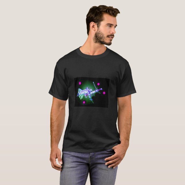Camiseta Vaivém espacial e estação (Frente Completa)