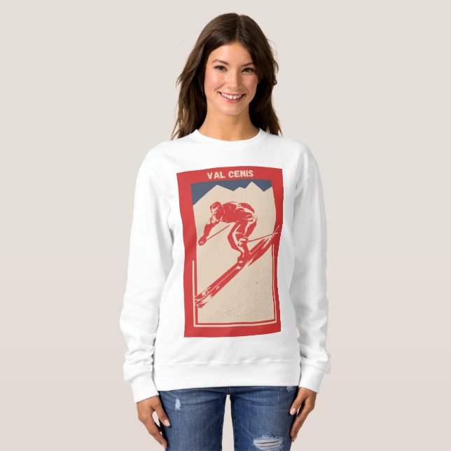 Camiseta Val Cenis Ski Resort em Savoie, França - Retro (Frente Completa)