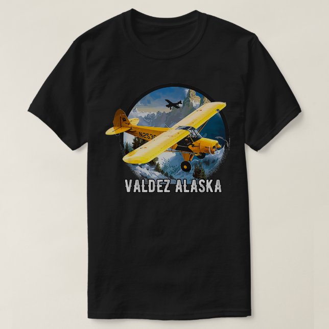 Camiseta Vala-Piloto De Montanha Voadora De Aviões Com Vint (Frente do Design)