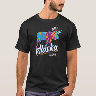 Camiseta Valdez Alaska Usa Colorful Moose Art Vacing Souv