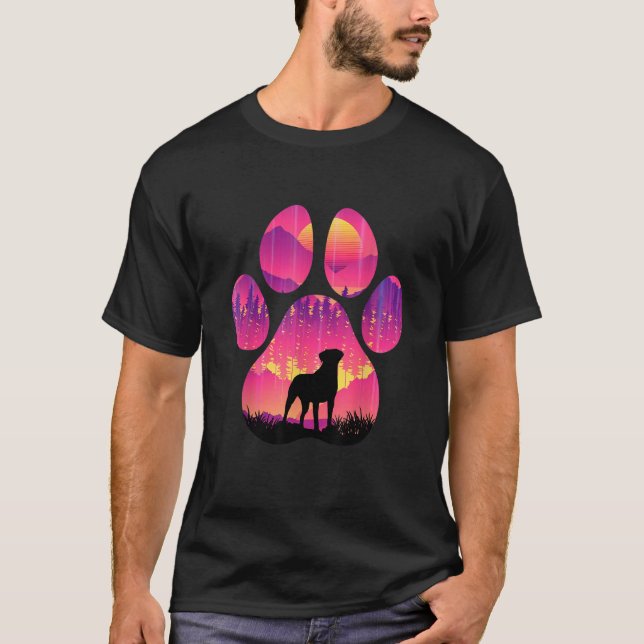 Camiseta Vale Buldogue Paw Mãe Pai Cachorro Homens (Frente)