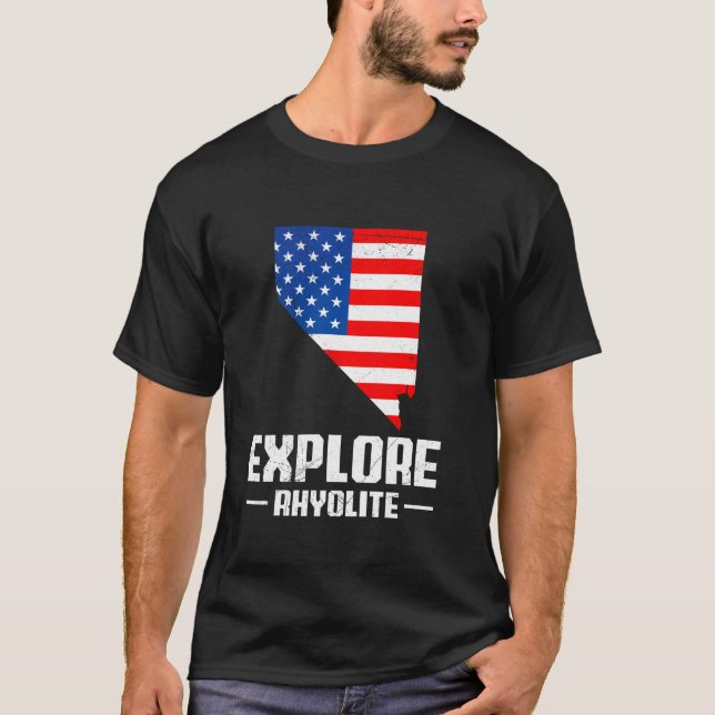 Camiseta Vale da Morte EXPLORE RHYOLITE EUA Cidade Fantasma (Frente)