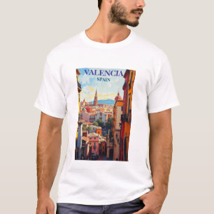Camiseta Valencia Espanha Viagem Art Vintage