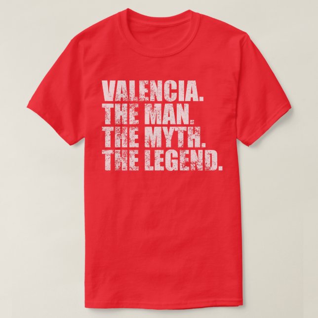 Camiseta ValenciaValencia Nome da família Valencia sobrenom (Frente do Design)