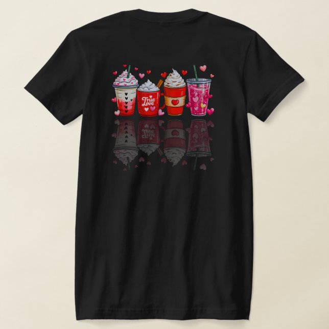 Camiseta Valentine Coffee PNG Sublimation Design (Postura das costas)