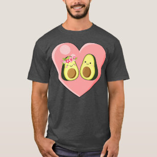 Camiseta Valentine Day Love Cute Avocado Casal Hug