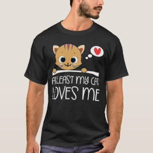 Camiseta Valentine Days Cat Proprietário De Gato Pelo Menos
