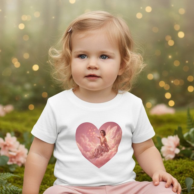 Camiseta Valentine Fairy on Pink Clouds Fantasy Art (Criador carregado)