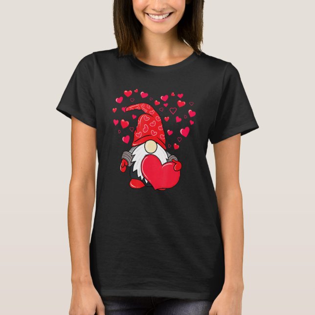Camiseta Valentine Gnome Love Heart Happy Valentines Day Wo (Frente)