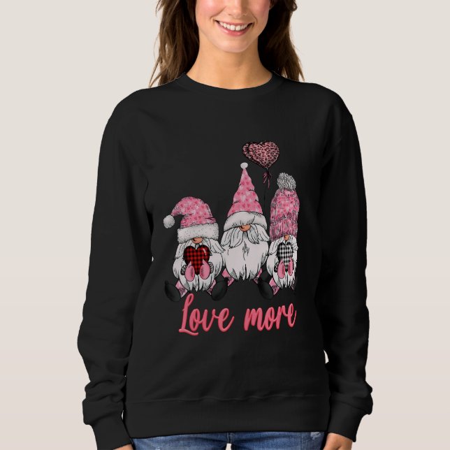 Camiseta Valentine Gnomes Cute Loves More Heart Buffalo Red (Frente)