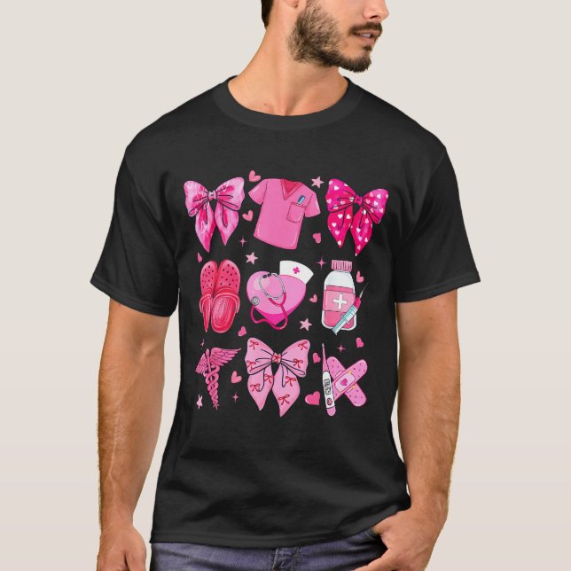 Camiseta Valentine Nurse Nk Bow Rn Pct Cna Nurse Girl Women (Frente)