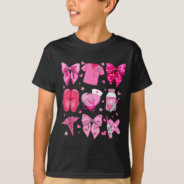 Camiseta Valentine Nurse Nk Bow Rn Pct Cna Nurse Girl Women (Frente)