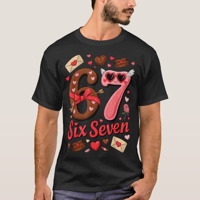 Camiseta Valentine’s Day 67 Meme Filled With Hearts Funny S (Frente)