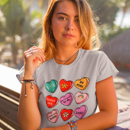Camiseta Valentine Seja Meu Me Dê Um Pouco de Amor Açucarad