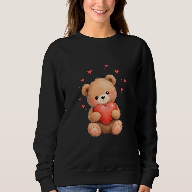 Camiseta Valentine Teddy bear with heart (Frente)