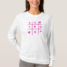 Camiseta Valentine Tic Tac Toe Hearts Womens