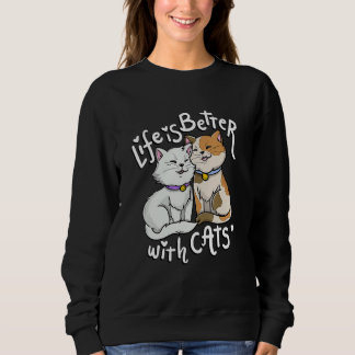 Camiseta Valentine's Cat Lover Life Is Better With Cats Mot