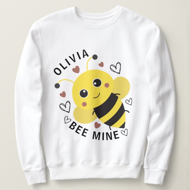 Camiseta Valentine's Day Bee Mine Bumblebee Sweatshirt (Frente do Design)