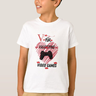 Camiseta Valentines Day Boys Kids Son V Is For Video Games