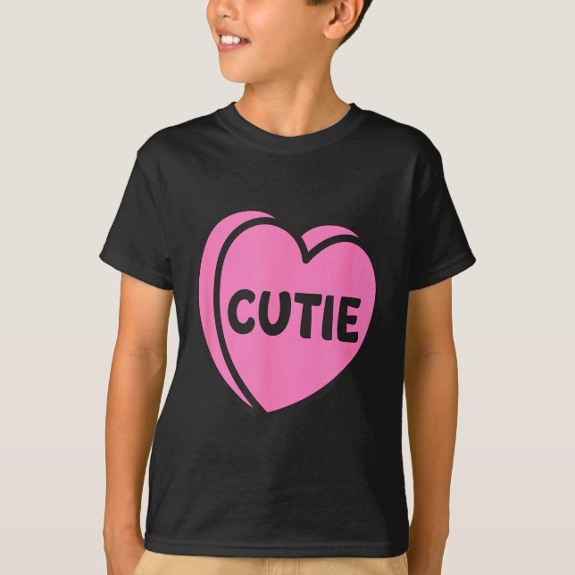Camiseta Valentines Day Candy Sweet Hearts Love Cutie  (Frente)