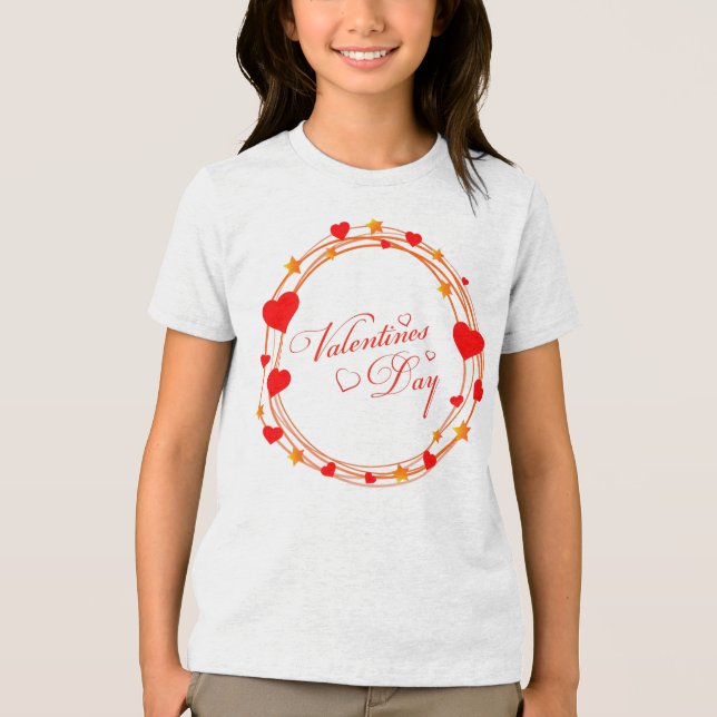 Camiseta Valentine's Day Circle Design-25695 (Frente)