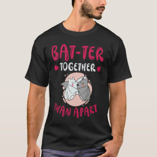 Camiseta Valentine's Day Cuddling Cute Bats Couple Bat Vale