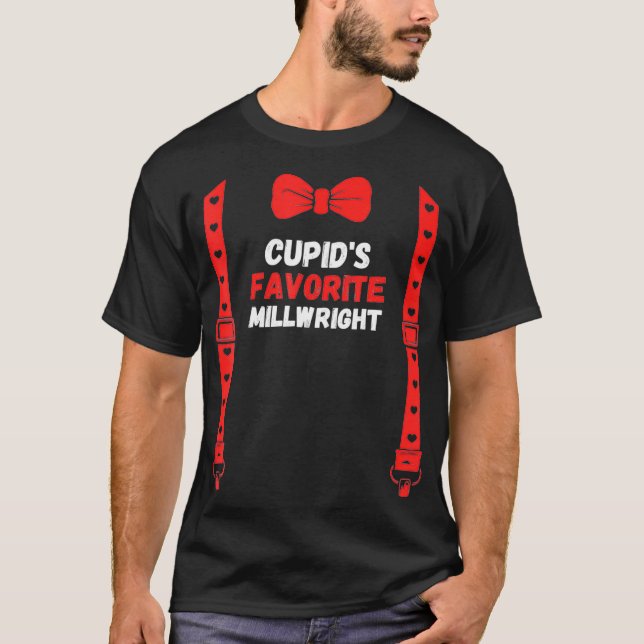 Camiseta Valentines Day Custome cupids favorite Millwright  (Frente)