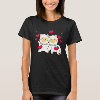 Camiseta Valentines Day Cute Alpaca  Boyfriend Girlfriend