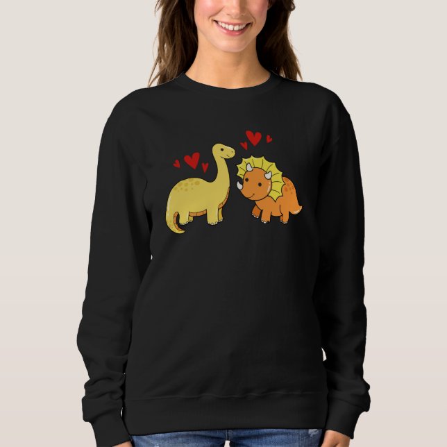 Camiseta Valentines Day Cute Dinosaurs Boyfriend Girlfriend (Frente)