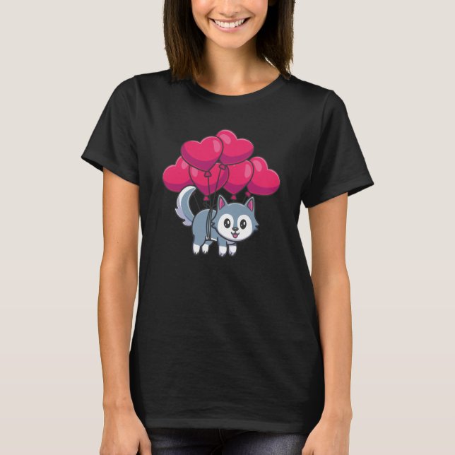 Camiseta Valentines Day Cute Dogs Love Boyfriend Girlfriend (Frente)