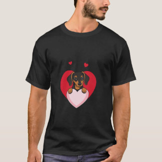 Camiseta Valentine's Day Dachshund Heart