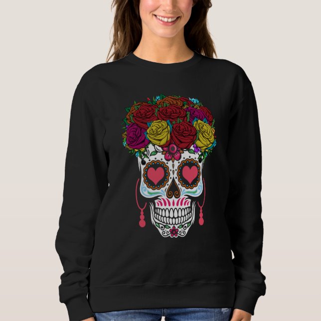 Camiseta Valentines Day Dia De Los Muertos Roses Valentine (Frente)