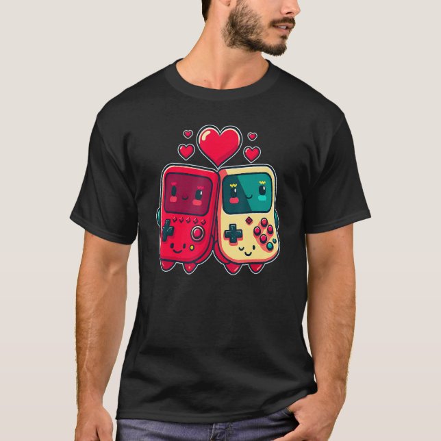 Camiseta Valentine's Day Gaming Console for Gamer Couples K (Frente)
