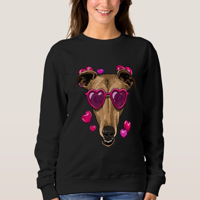 Camiseta Valentines Day Greyhound Heart Couples Greyhound R (Frente)