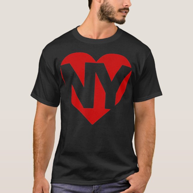 Camiseta Valentines Day Heart New York NYC Heart I Love NY  (Frente)