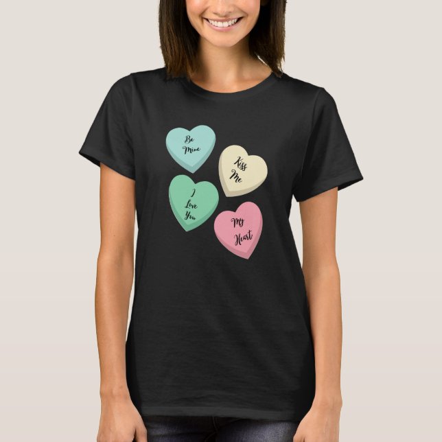 Camiseta Valentine's Day Heart Sayings (Frente)